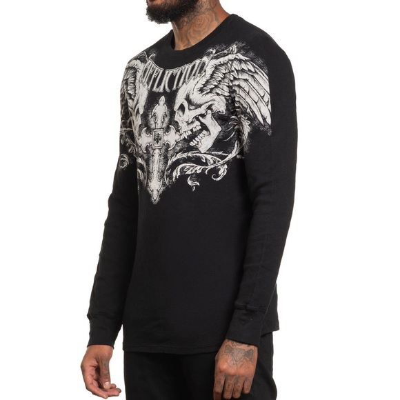 Affliction Men's Winged Up Long Sleeve Thermal large - Picture 2 of 12